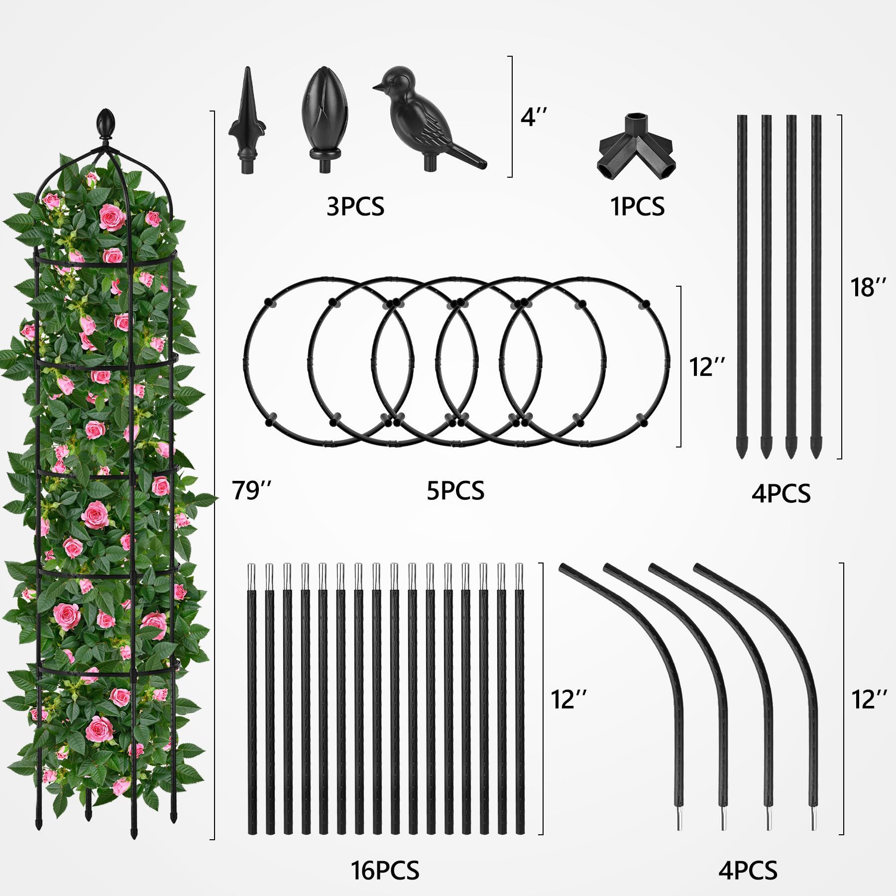 Miuwauer easy assembly trellis requires no screws and quick setup