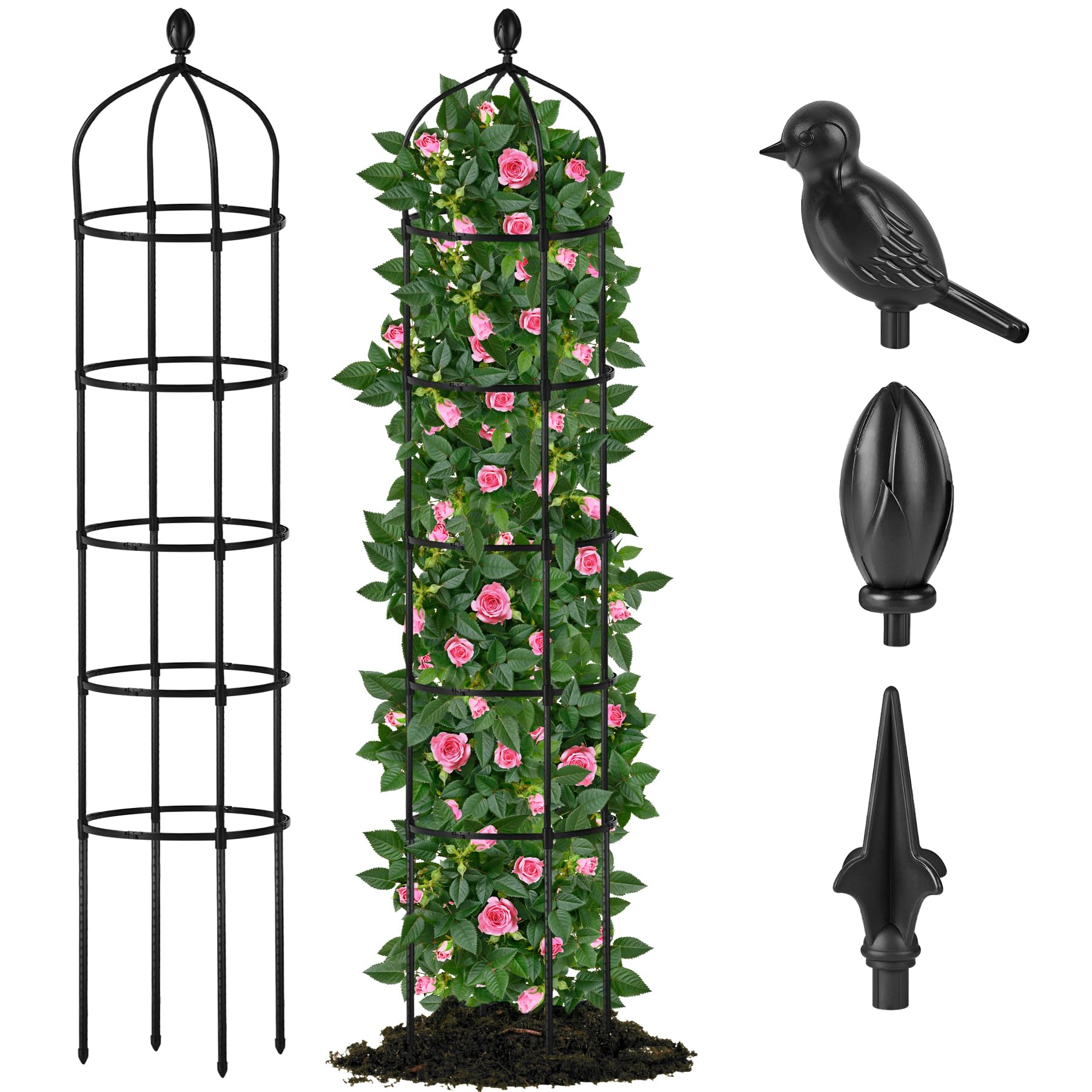 Miuwauer garden obelisk trellis 6.7ft provides sturdy outdoor support for climbers