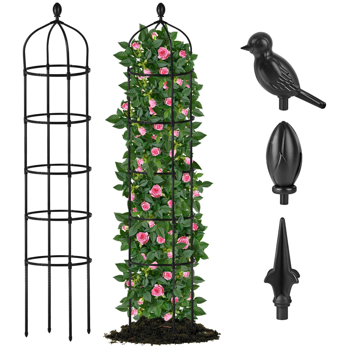 Miuwauer garden obelisk trellis 6.7ft provides sturdy outdoor support for climbers