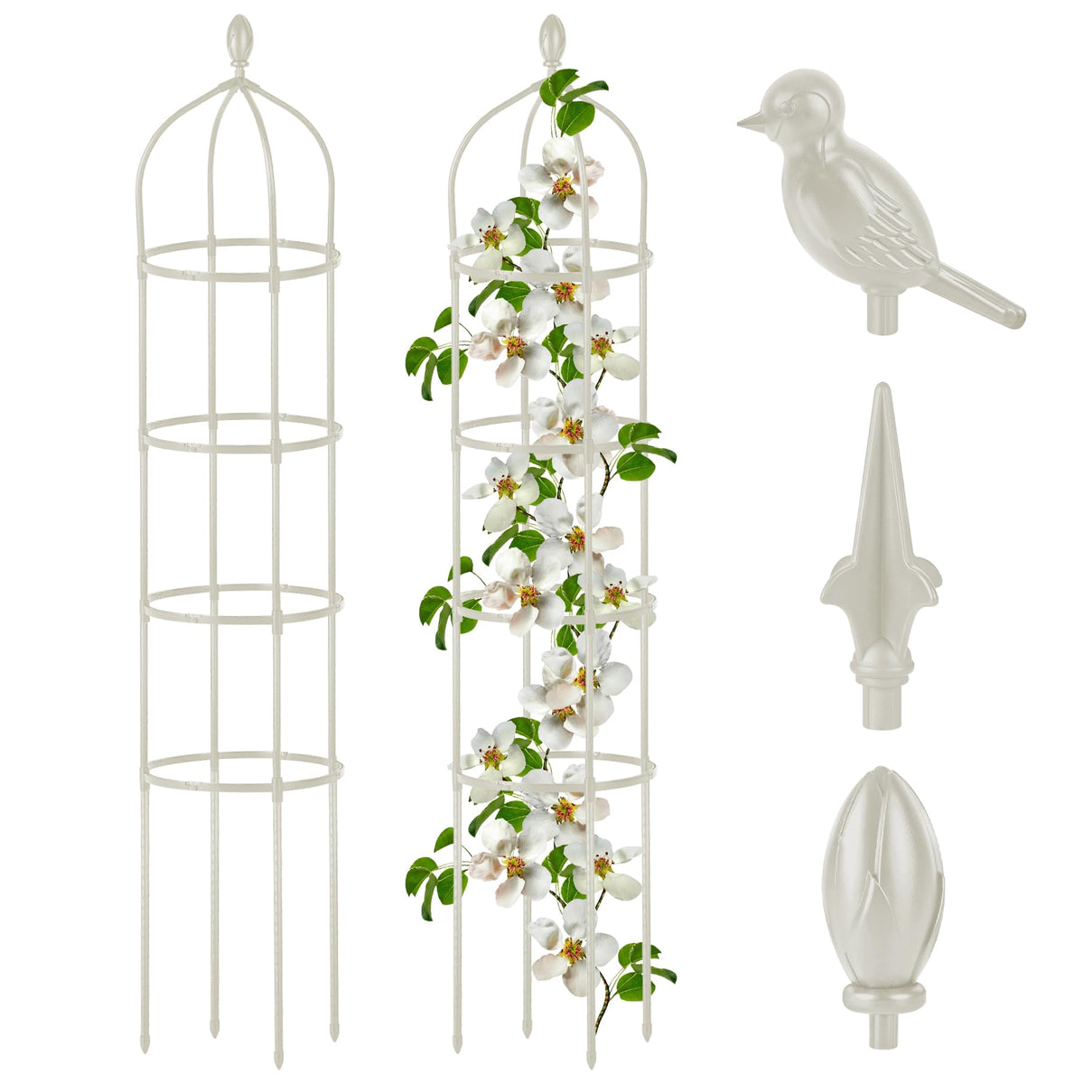 Miuwauer garden obelisk trellis 6ft supports climbing plants outdoors.