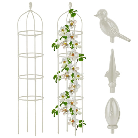 Miuwauer garden obelisk trellis 6ft supports climbing plants outdoors.