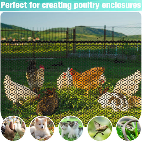 Miuwauer fence in garden setup protecting poultry and pets.