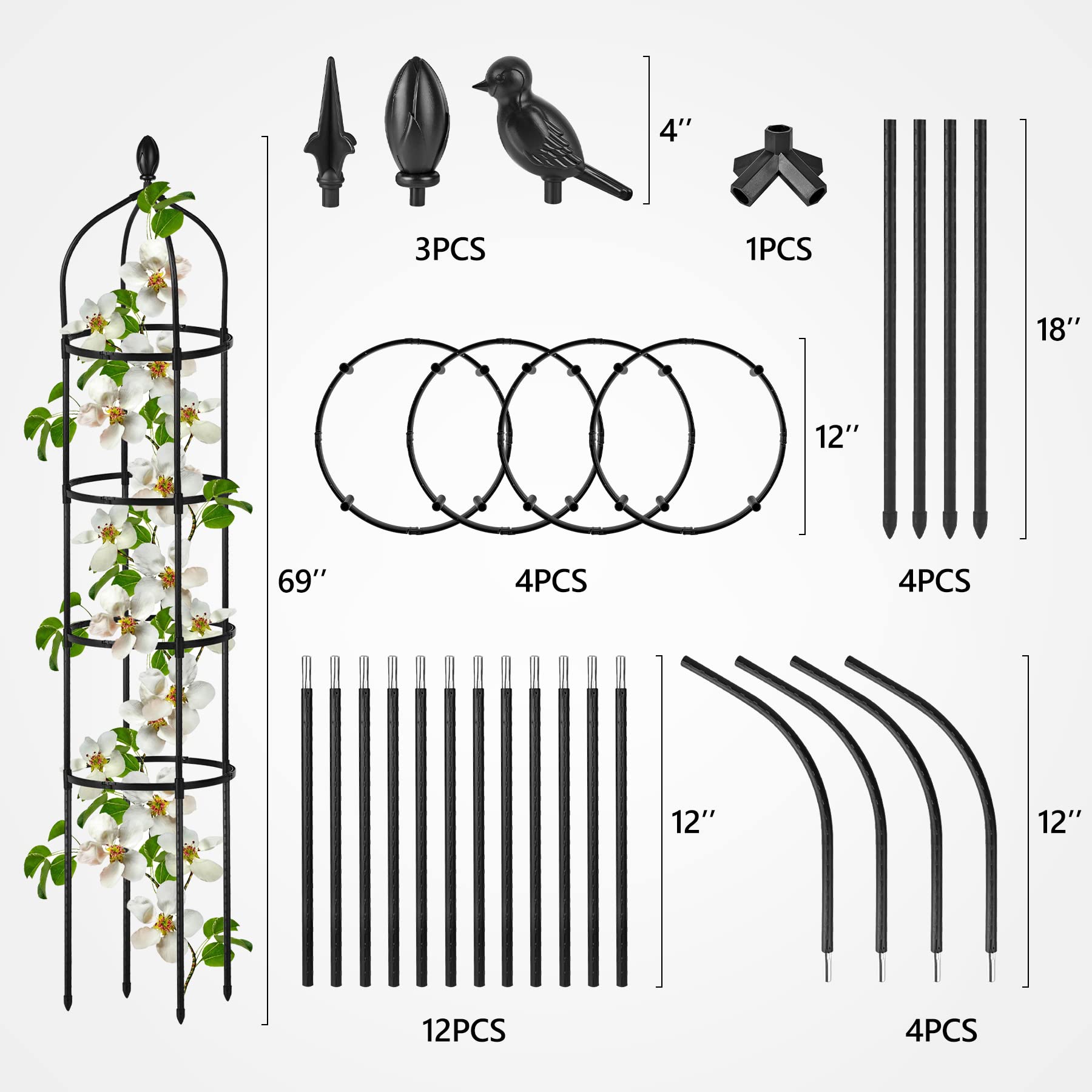 Miuwauer versatile indoor and outdoor trellis for pots and beds.