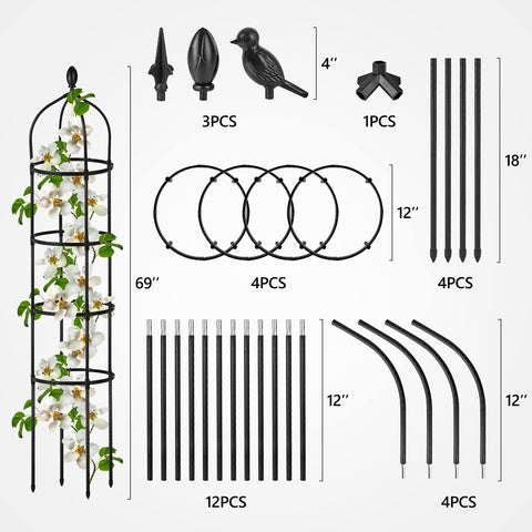 Miuwauer versatile indoor and outdoor trellis for pots and beds.