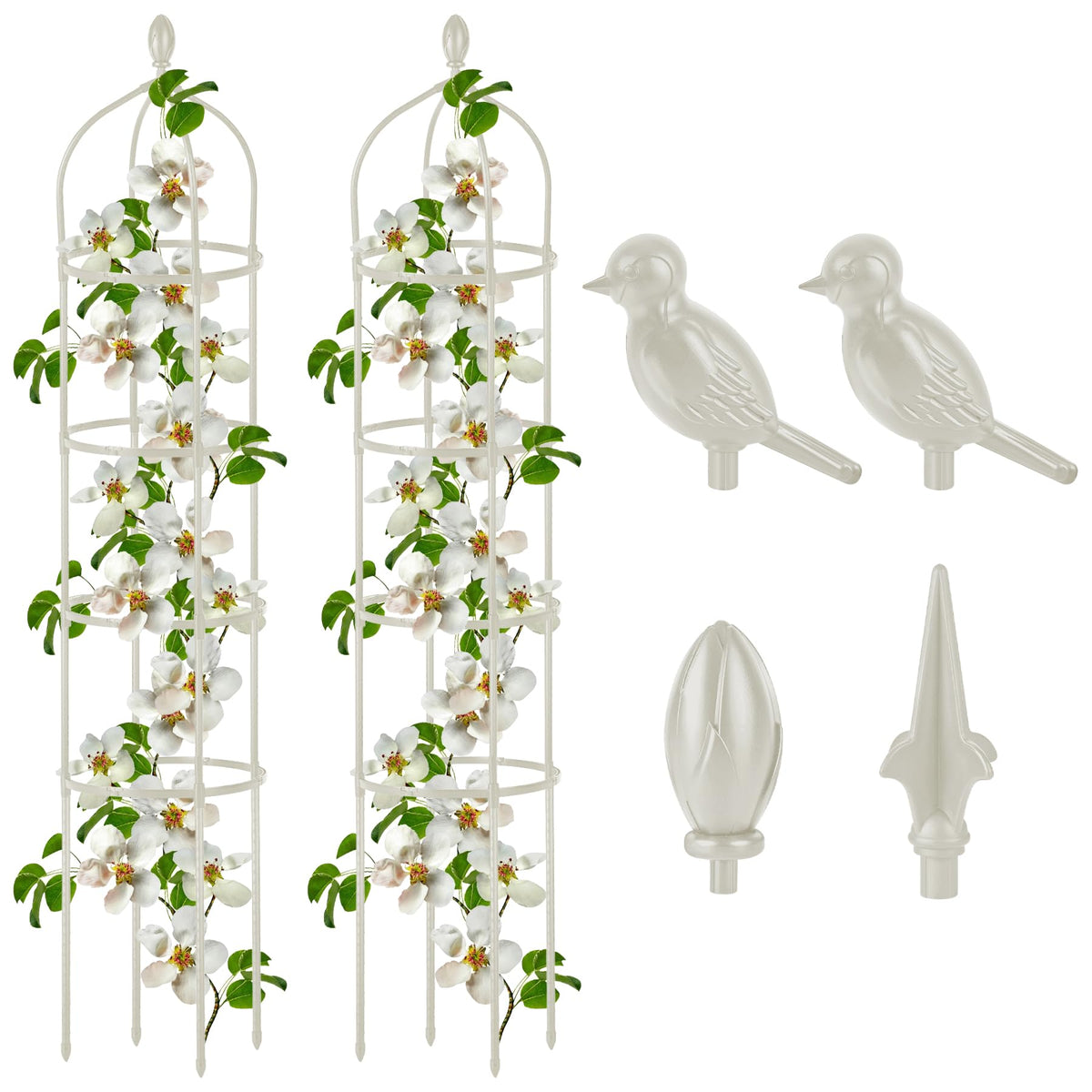 Miuwauer obelisk trellis 6ft supports roses and climbers for upright growth.