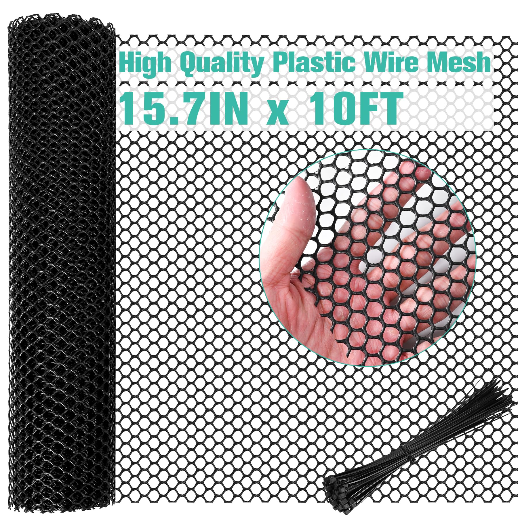 Miuwauer plastic mesh fence roll, 15.7in by 10ft, versatile boundary fencing.