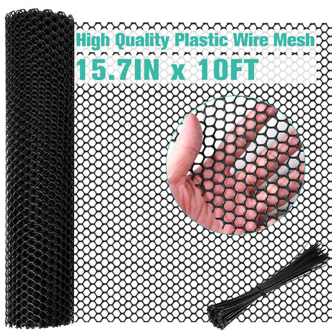 Miuwauer plastic mesh fence roll, 15.7in by 10ft, versatile boundary fencing.