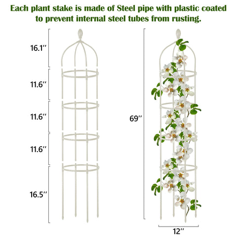 Miuwauer rose bush trellis with white finish enhances garden display.