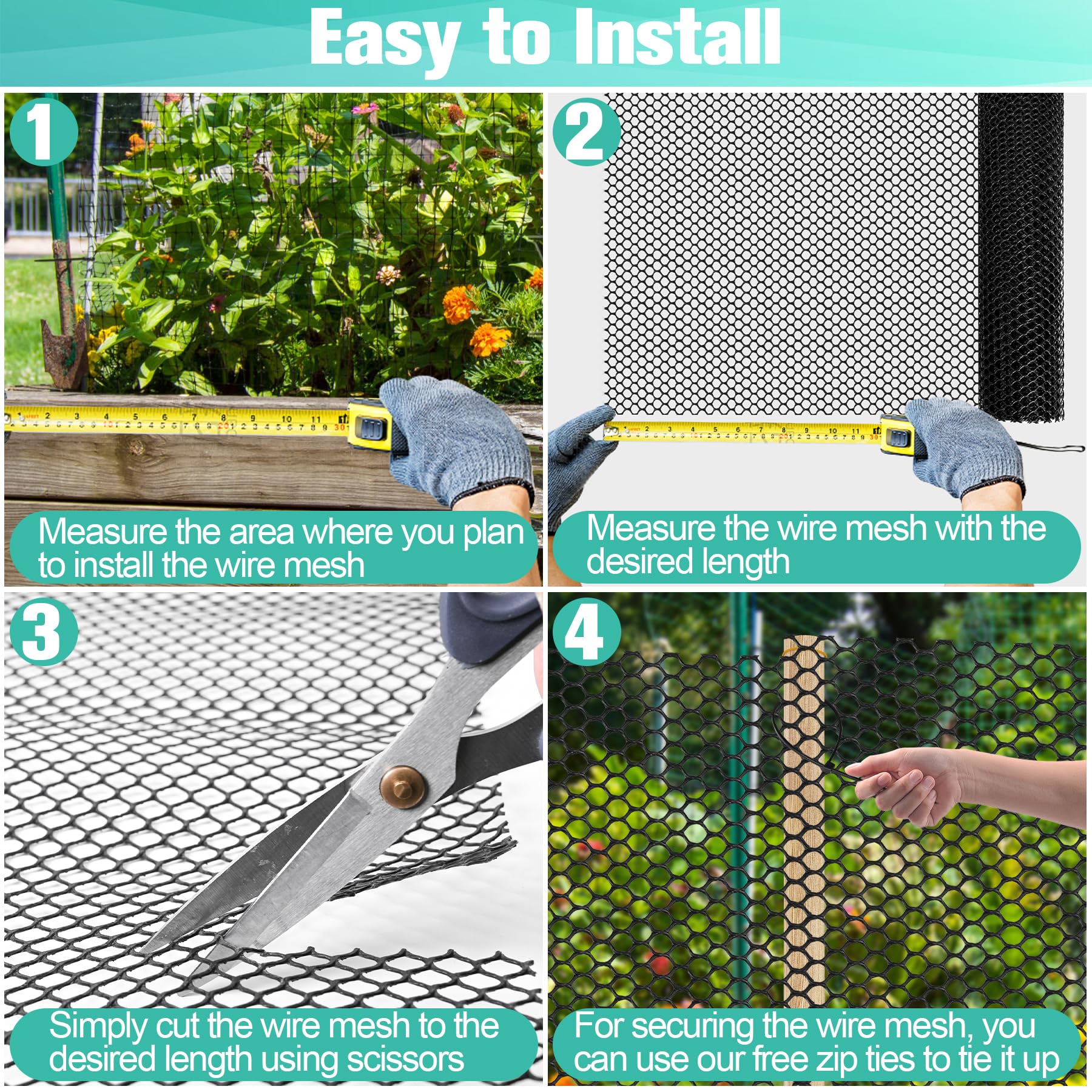 Miuwauer plastic netting with smooth edges reduces injury risk.