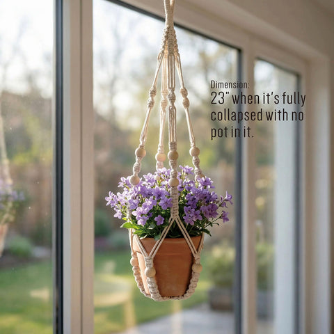 mivofo handmade cotton macrame hanger closeup texture