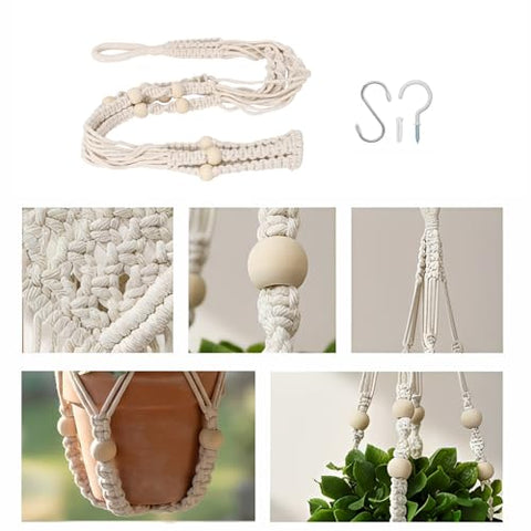 mivofo macrame hanger bottom ring design provides sturdy stability.