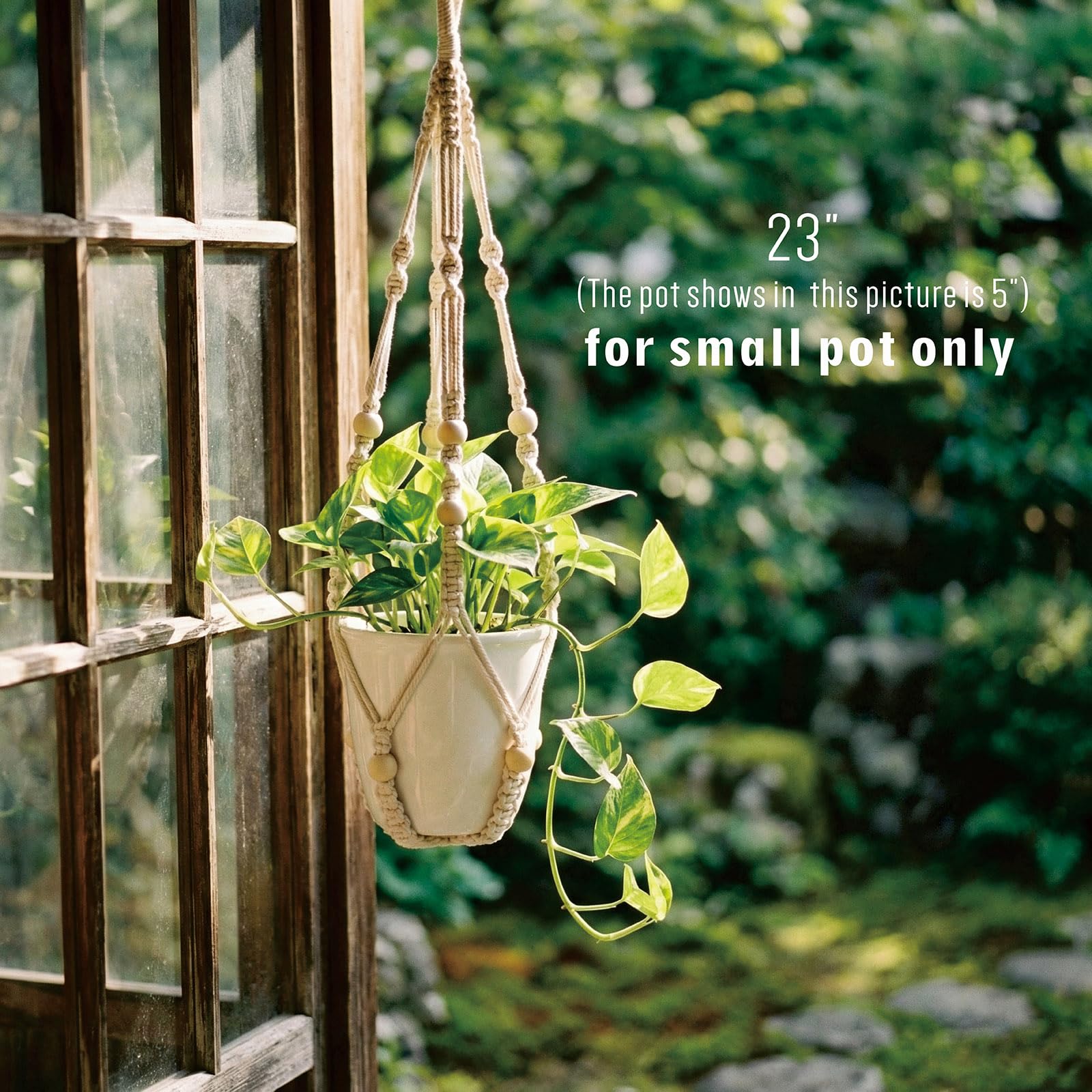 mivofo macrame hanger includes S hooks for secure hanging.