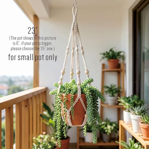 mivofo macrame hanger with wood beads adds rustic charm