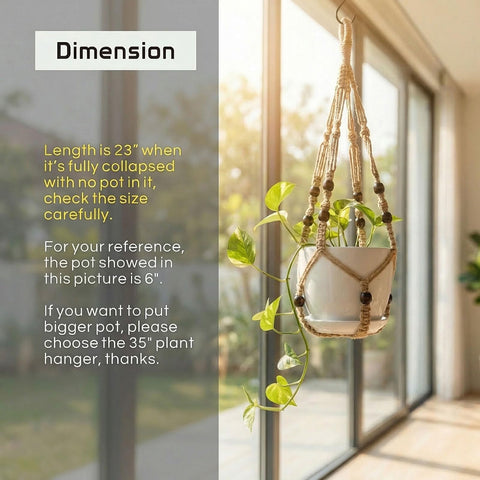 mivofo macrame hanger wood beads detail enhances texture.