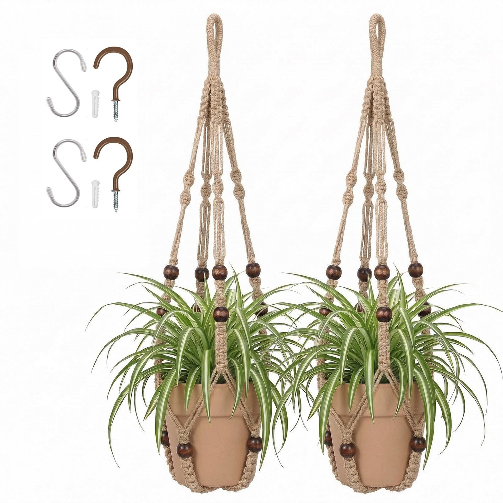 mivofo macrame plant hanger 23-inch for stylish indoor plant display