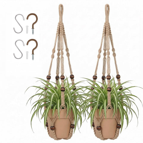 mivofo macrame plant hanger 23-inch for stylish indoor plant display
