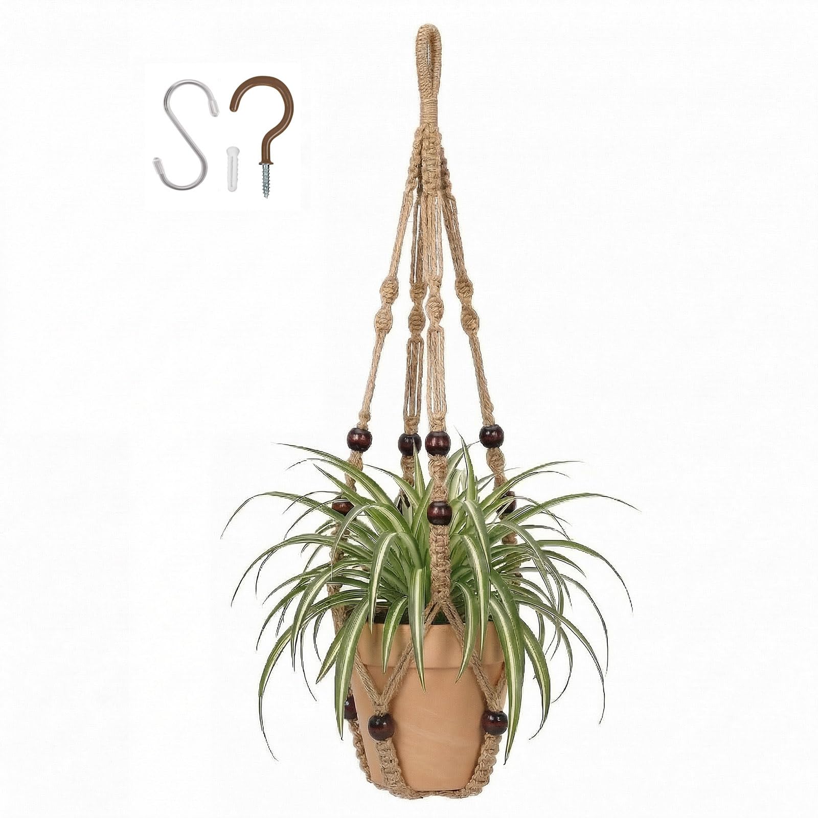mivofo macrame plant hanger indoor 23-inch brown complements contemporary decor.