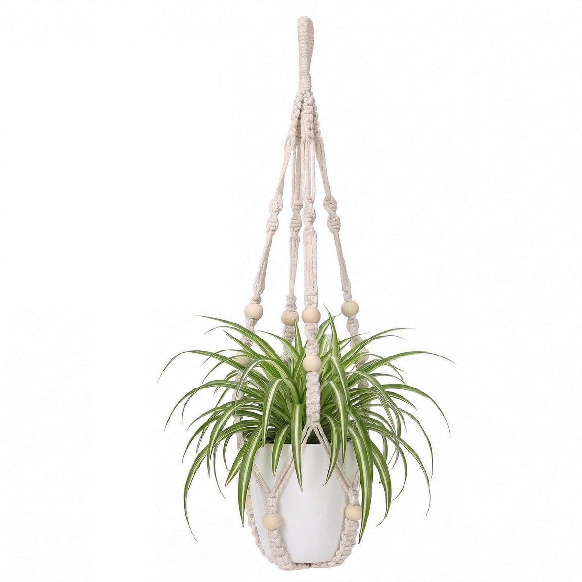 mivofo macrame plant hanger ivory for indoor display