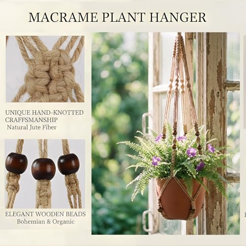 mivofo macrame plant hanger no tassel adds minimalist charm.