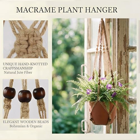 mivofo macrame plant hanger no tassel adds minimalist charm.