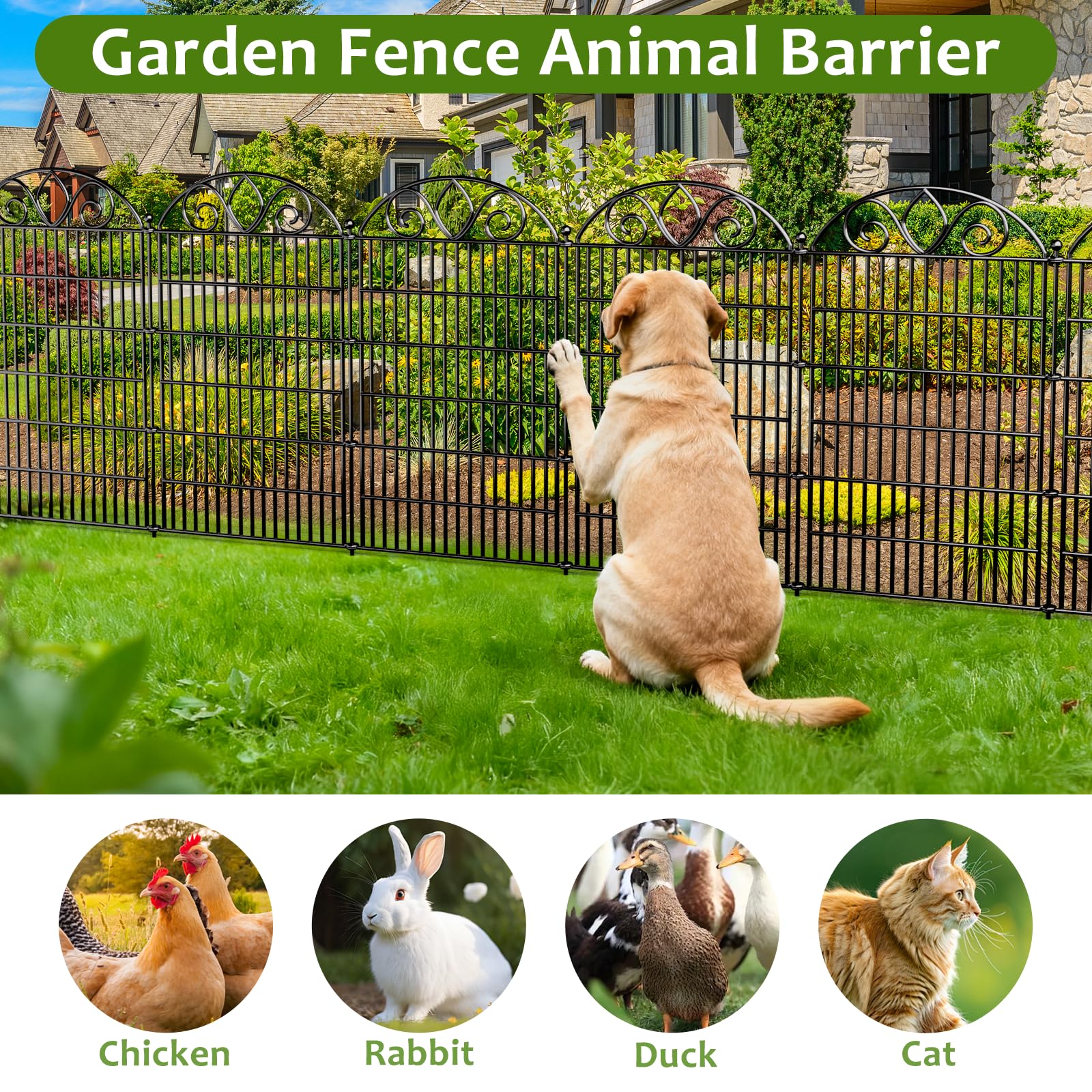 MIWEVRO tall fence showing garden border and pet boundary use