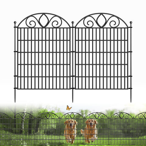 MIWEVRO 10-Panel fence panel close-up showing sleek black finish for garden appeal