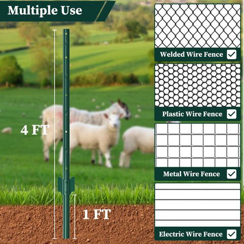 MIWEVRO adjustable hooks on tabs for tighter fence stability.