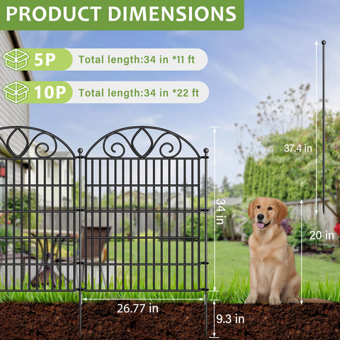 MIWEVRO no-dig tall fence provides tasteful border for beds.