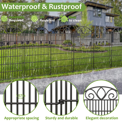 MIWEVRO no-dig tall fence gate demonstrates easy access for pets.