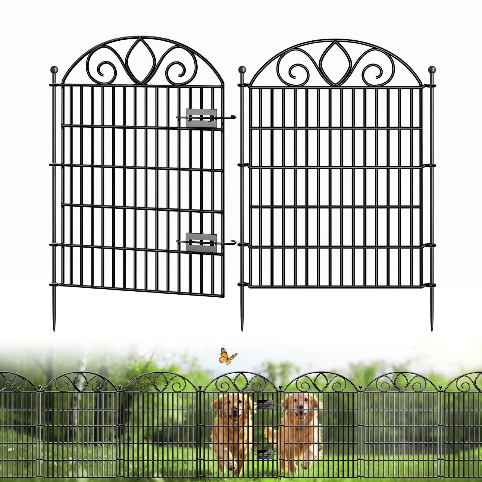 MIWEVRO no-dig tall garden fence panel for quick setup and tidy lawn borders.