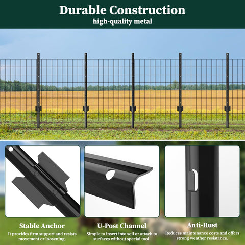 MIWEVRO fence post with adjustable hooks enhances stability during installation