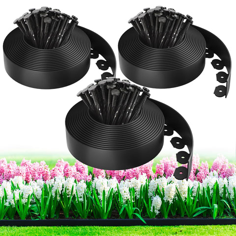 Mixc 100ft edging kit with three 33ft rolls for lawn borders.