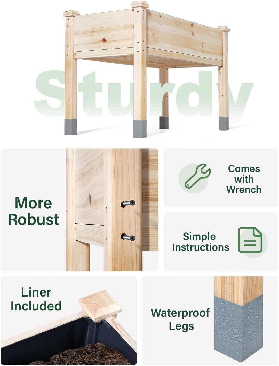 Mixc 331lb beam-and-column garden bed demonstrates strong load capacity.