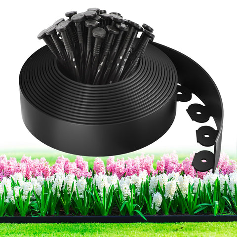 MIXC 33ft landscape edging roll defines borders for tidy lawns.