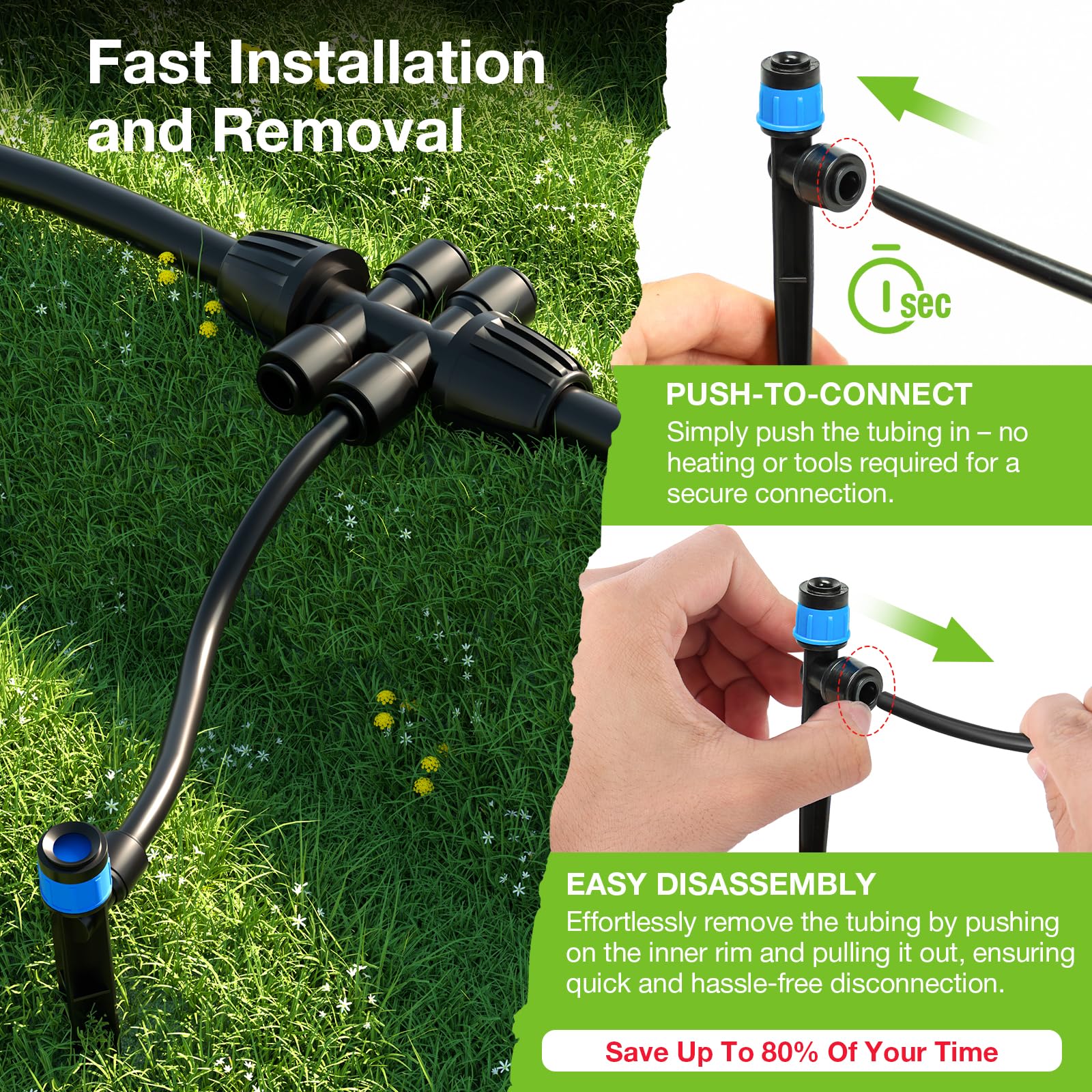 MIXC 4x6-way connector distributes water evenly for dense plant beds
