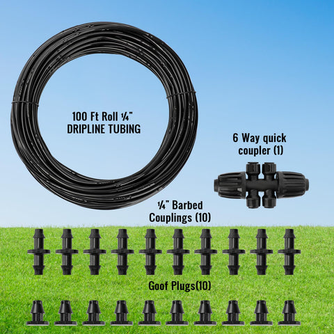 MIXC 6-inch emitter spacing promotes even moisture along rows.