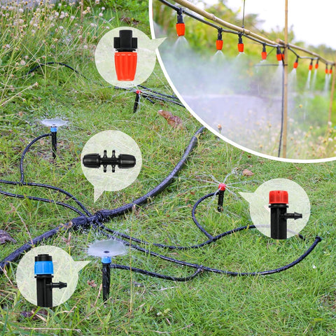 MIXC automatic watering system in a greenhouse setting