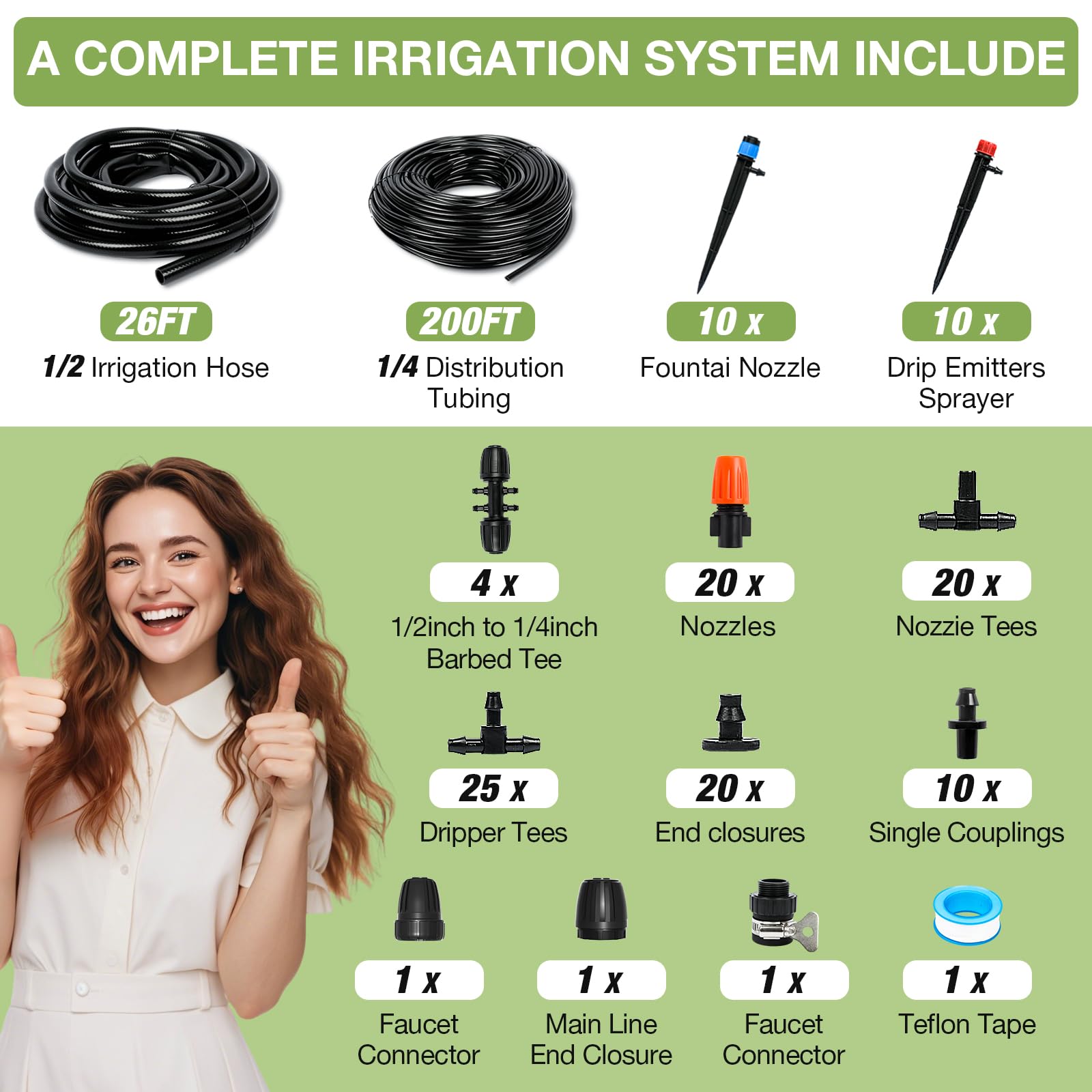 MIXC barbed fittings securing irrigation connections