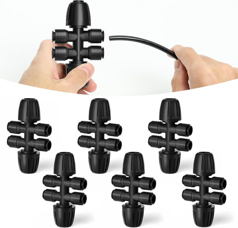 MIXC barbed tee enables easy 1/2in to 1/4in drip line branching