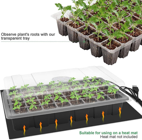 Mixc bottom trays stackable base saves space during indoor seed starting.