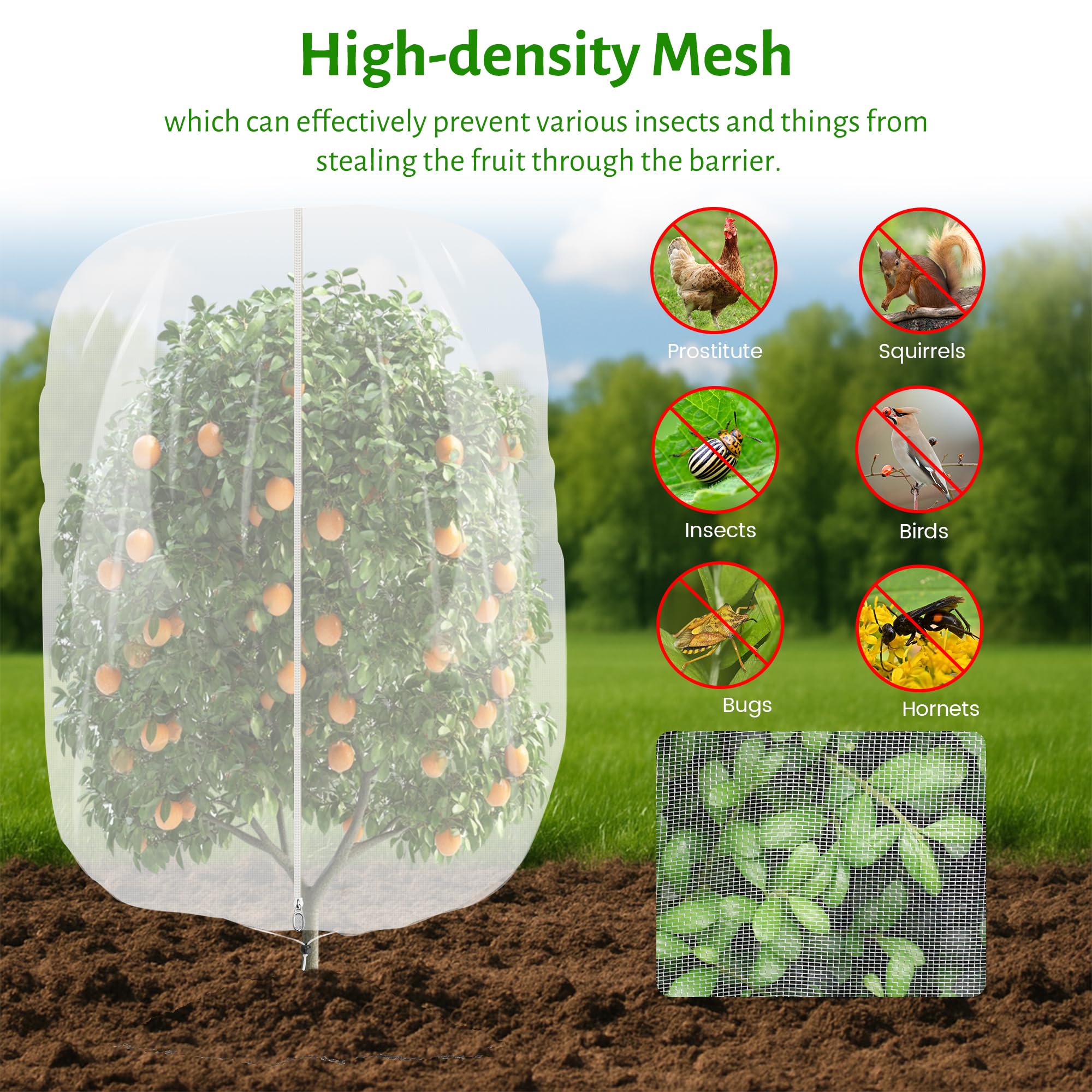 MIXC breathable high-density mesh guards fruit while allowing airflow