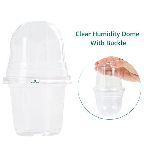 MIXC clear nursery pot top view showing wide opening and easy handling.