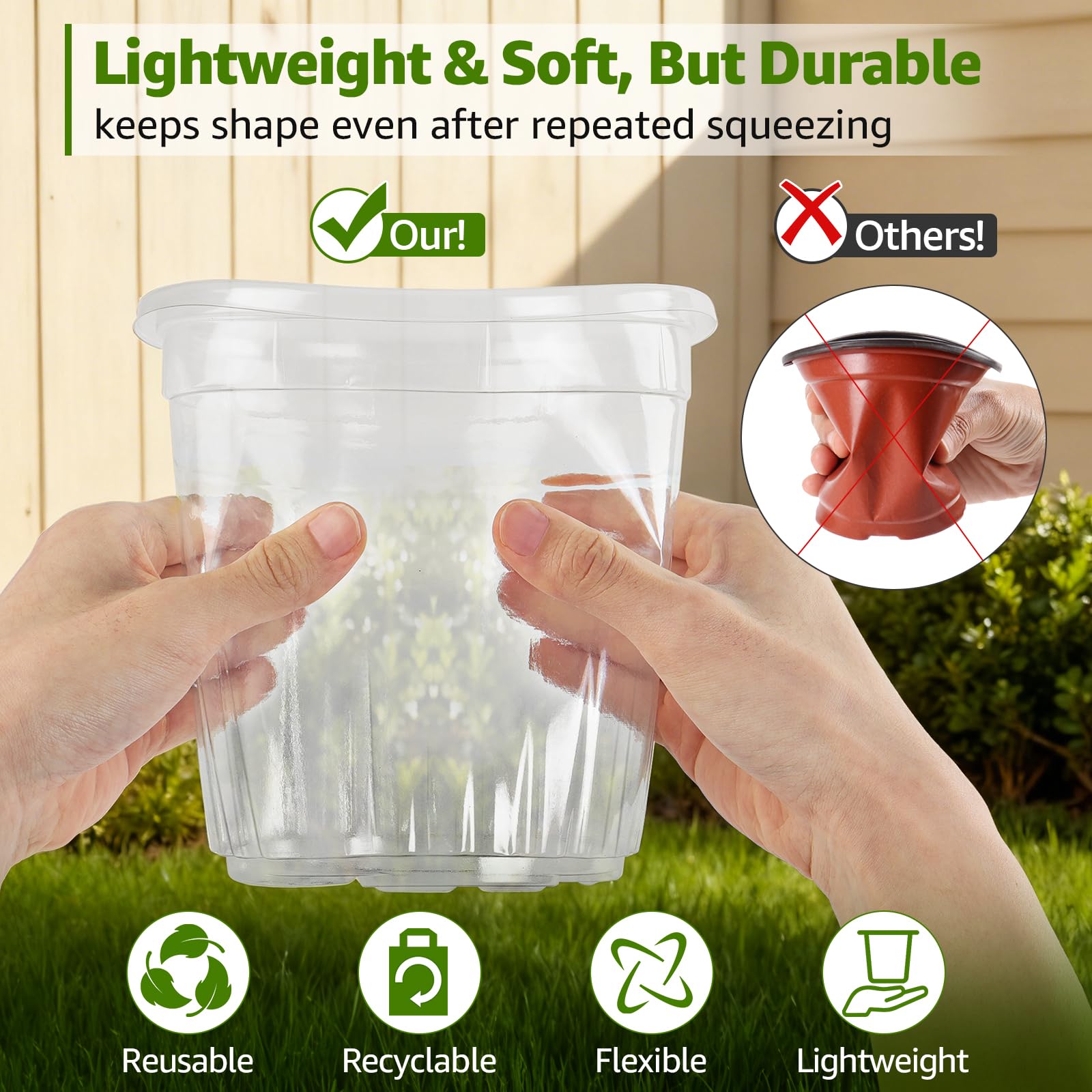 MIXC Clear Nursery Pots with drainage holes support healthy root airflow