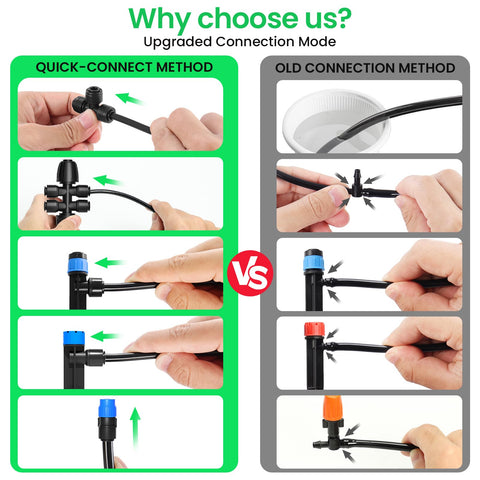 MIXC drip emitters offer adjustable watering for diverse plants.