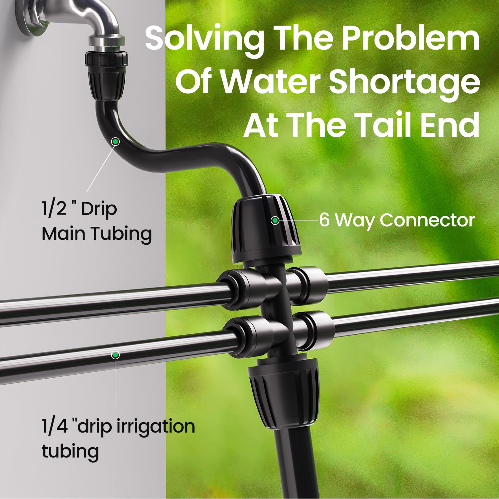 MIXC drip tubing compatibility with distribution tubing and emitter lines.
