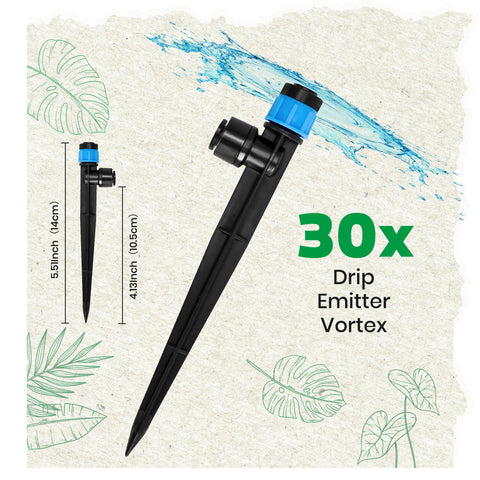 MIXC 360° flow adjustable emitter enables precise watering for various plants.