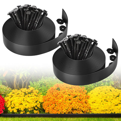 MIXC garden edging border 66ft features a sleek edge for tidy flower beds.