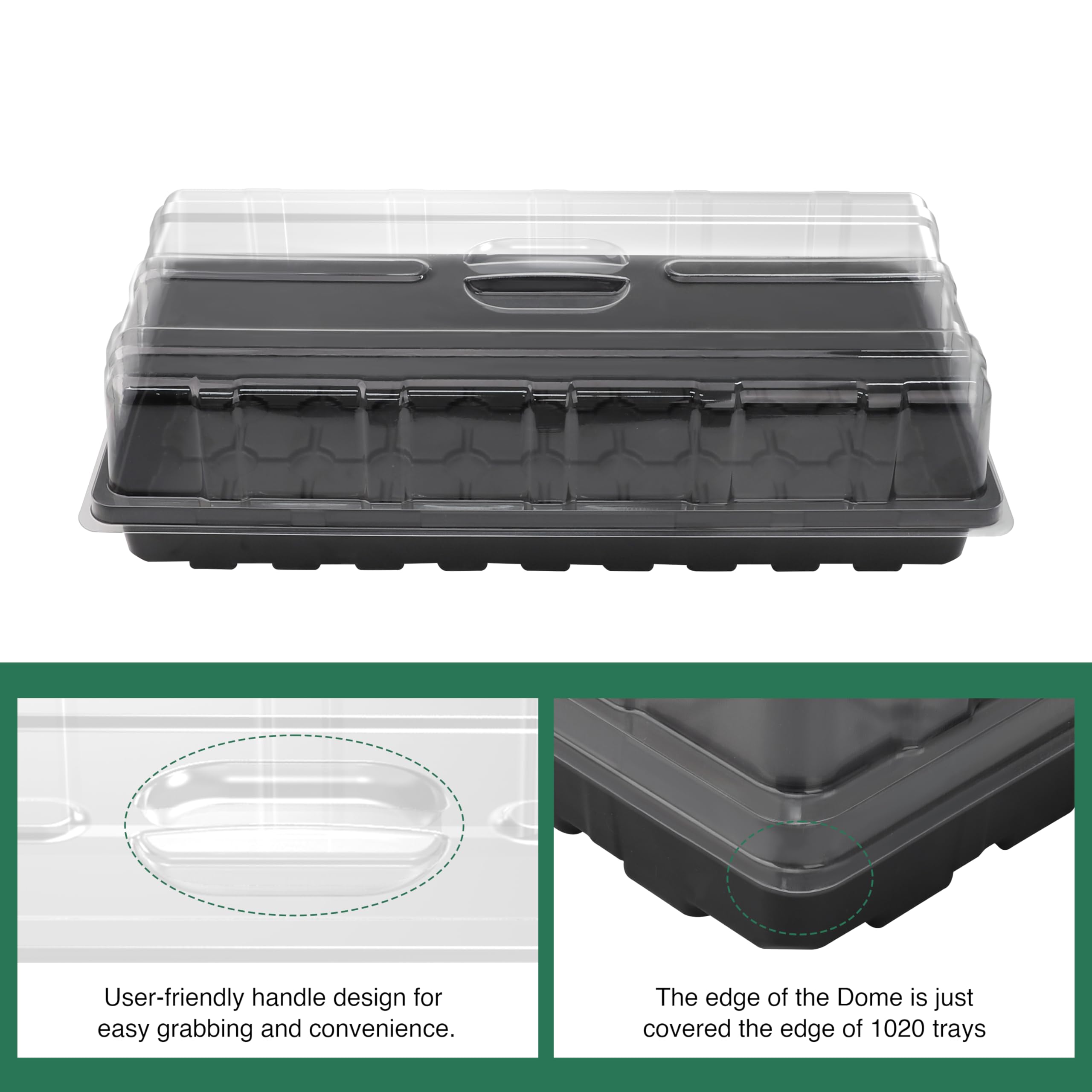 MIXC humidity dome on standard 1020 tray ensuring a snug fit