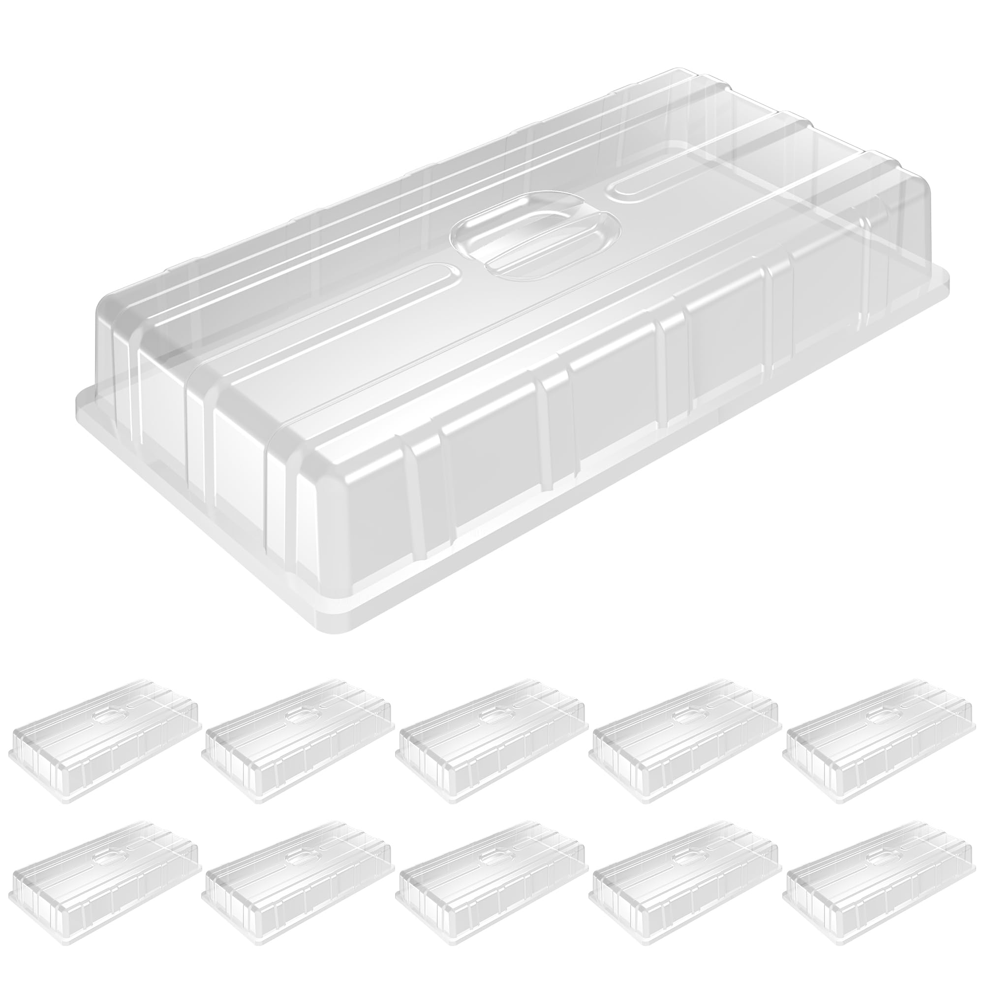 MIXC 10-pack humidity domes neatly displayed for seed starting