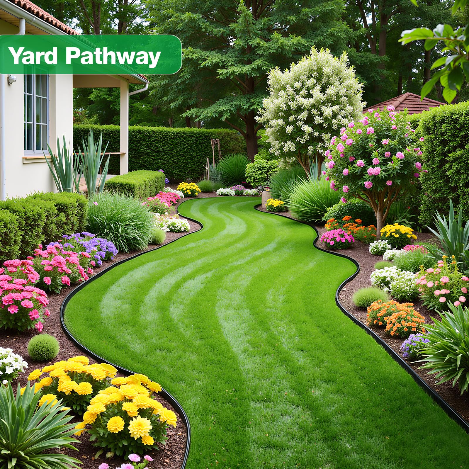 MIXC lawn bed border application defines neat beds and pathways